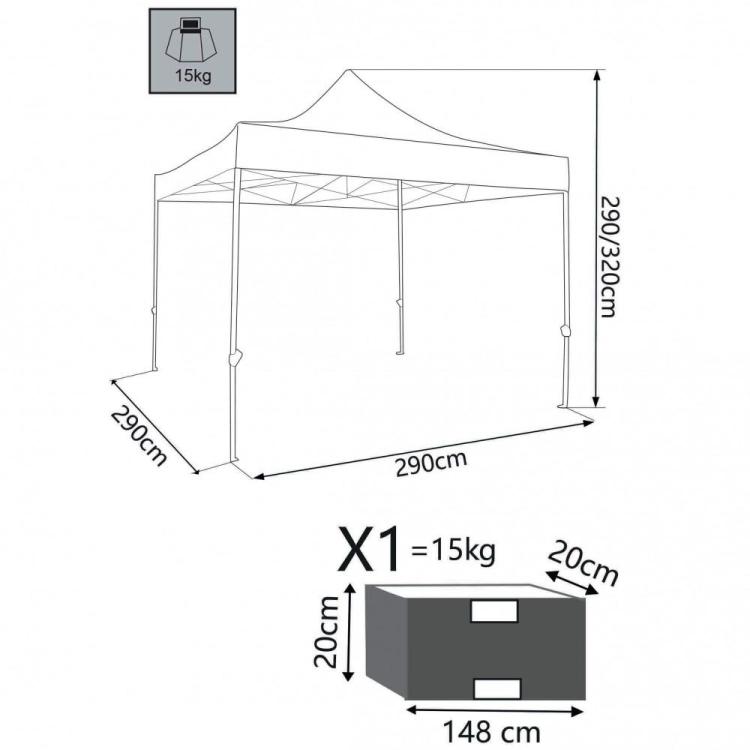GAZEBO PIEGHEVOLE PARTY 3 X 3 - BIANCO COSMA