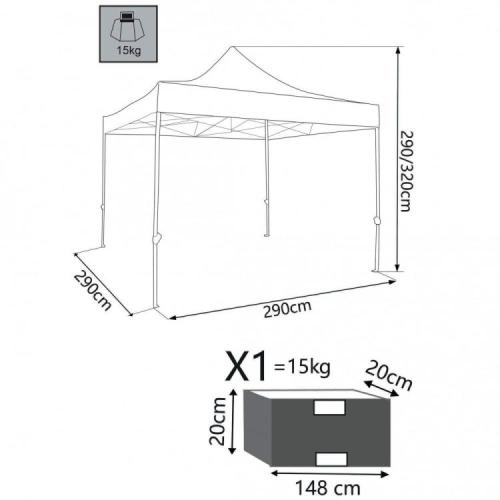 GAZEBO PIEGHEVOLE PARTY 3 X 3 - BIANCO COSMA