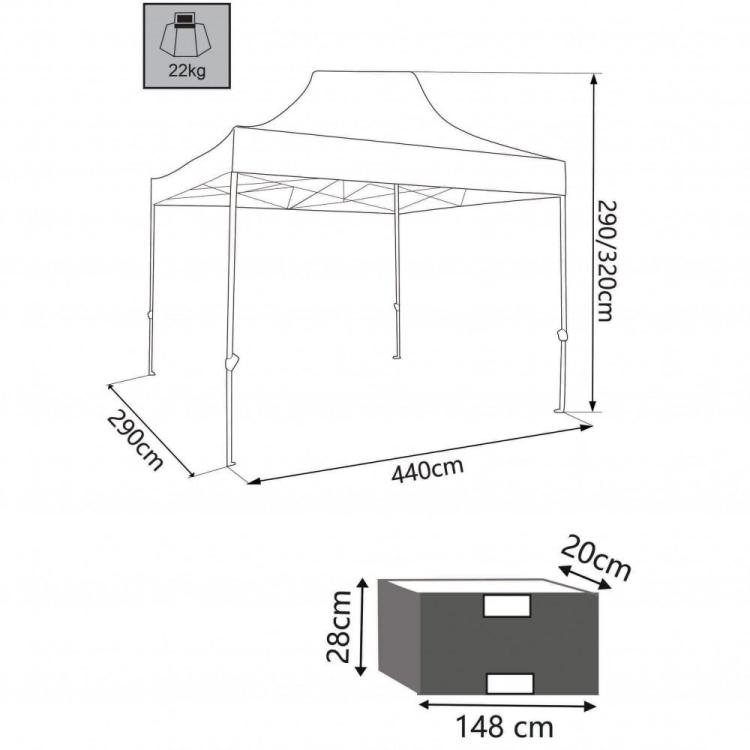 GAZEBO PARTY 3 X 4,5 - BIANCO